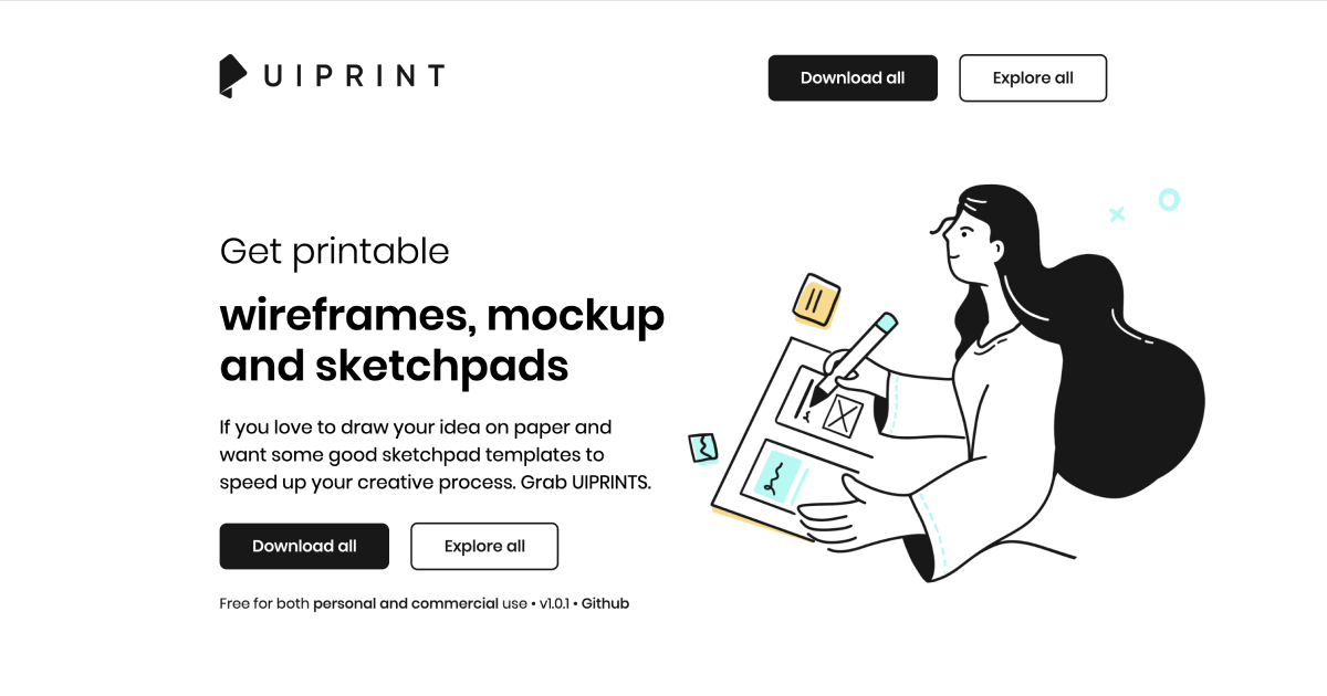 uiprint - Get Printable Mockups and Sketchpads